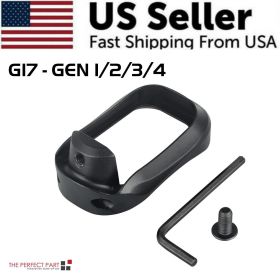 Anodized Aluminum Flared Magwell For Glock 19/17/22/24/31/34/35/37 Gen 1/2/3/4/5 (Model: For G17 GEN 1-4, Color: Black)